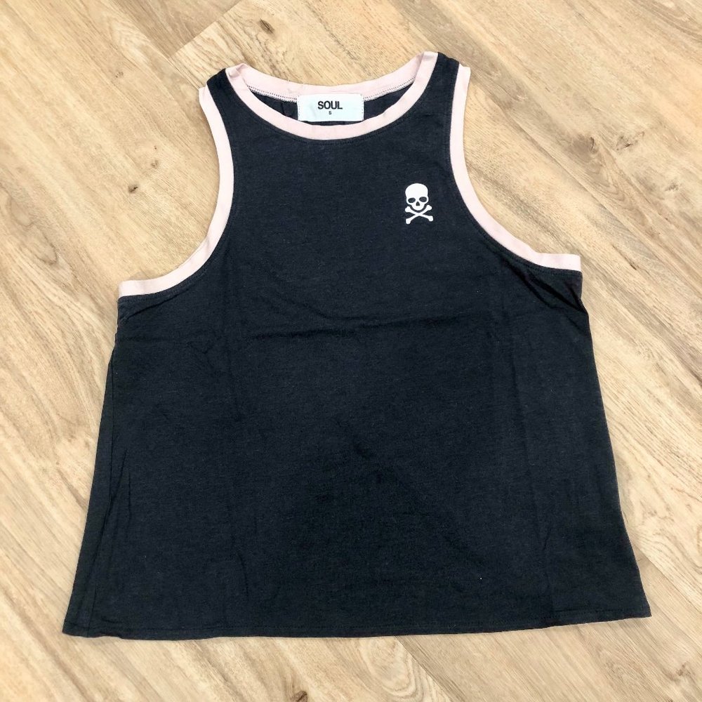 SoulCycle | Racerback Tank with Pink Trim